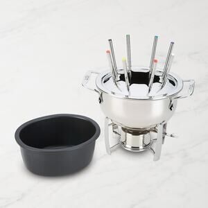 All-Clad Oval 3.5-Quart Fondue Pot with Cast Aluminum Insert $270 Retail NIB